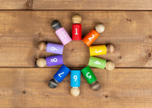 Load image into Gallery viewer, 1-10 Rainbow Peg Dolls
